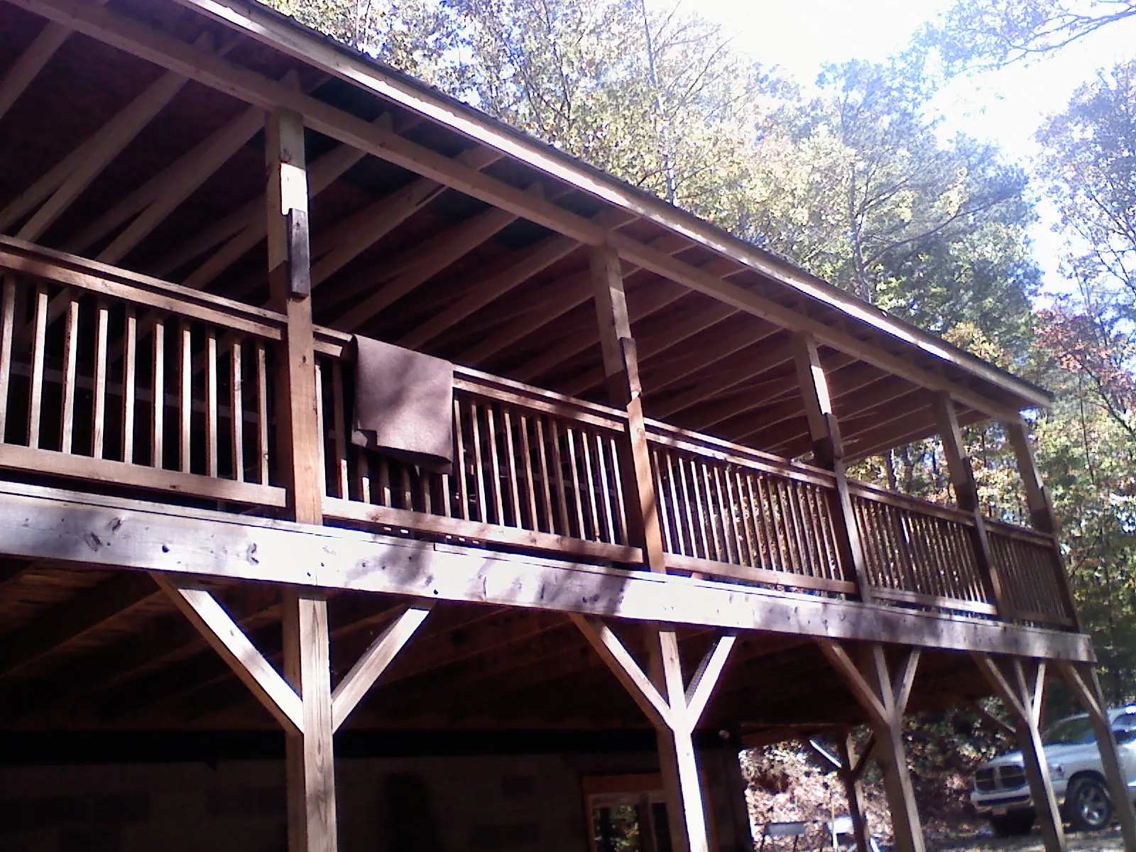 Timber framing under a new elevated porch and deck — Roof Leak Repair in Rapids City by Roofing Brothers